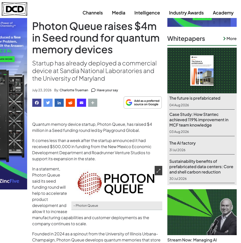 Photon Queue Builds National Momentum for Quantum Memory