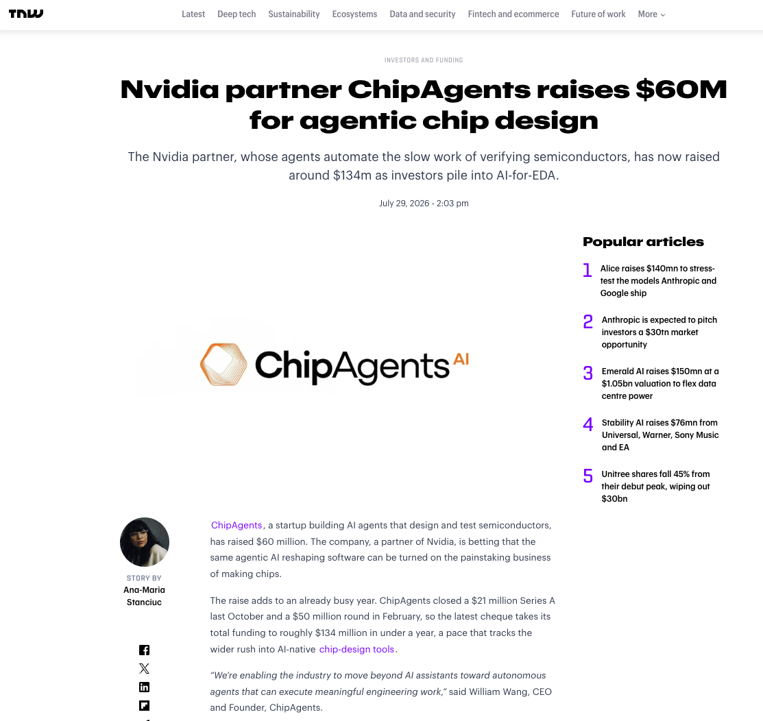 Turning a $134M Funding Round into Global Attention for ChipAgents