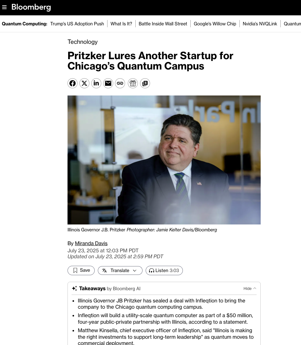Elevating Quantum Computing Momentum for Infleqtion in Illinois