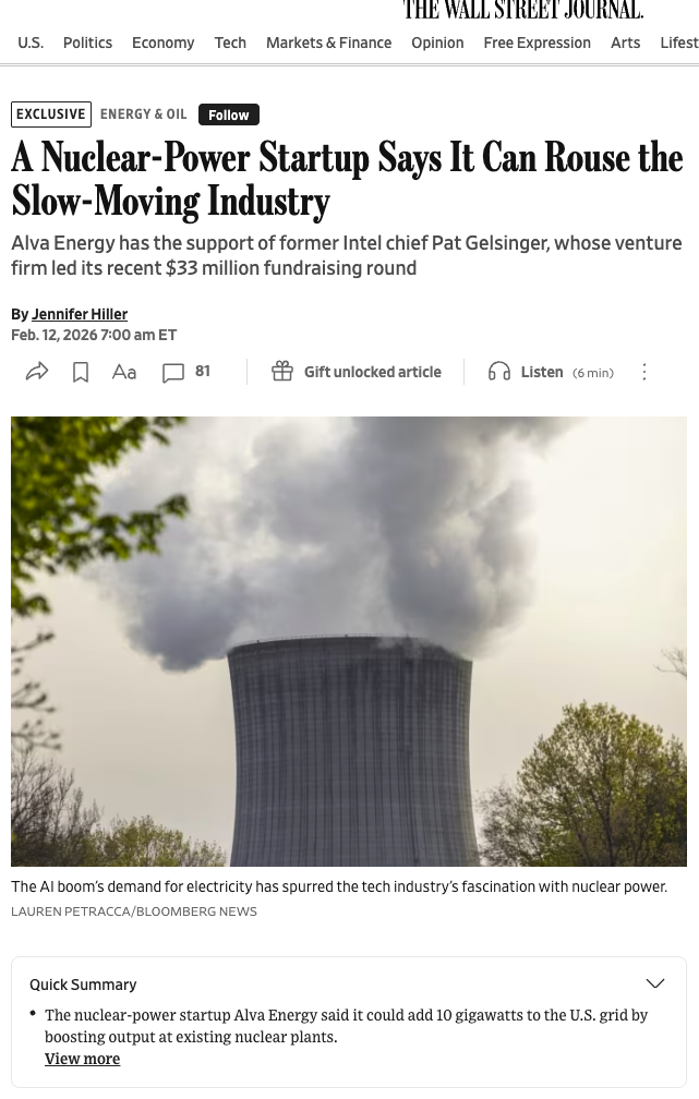 Landing a Tier 1 Business Exclusive for Nuclear Energy Startup, Alva Energy