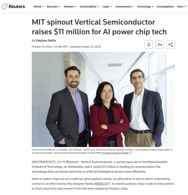Significant Media Coverage for the Debut of Vertical Semiconductor